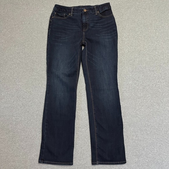 Chico's Denim - Chicos Jeans Womens‎ 4 Short Chicos 0 Short So Lifting Straight Leg Dark Denim